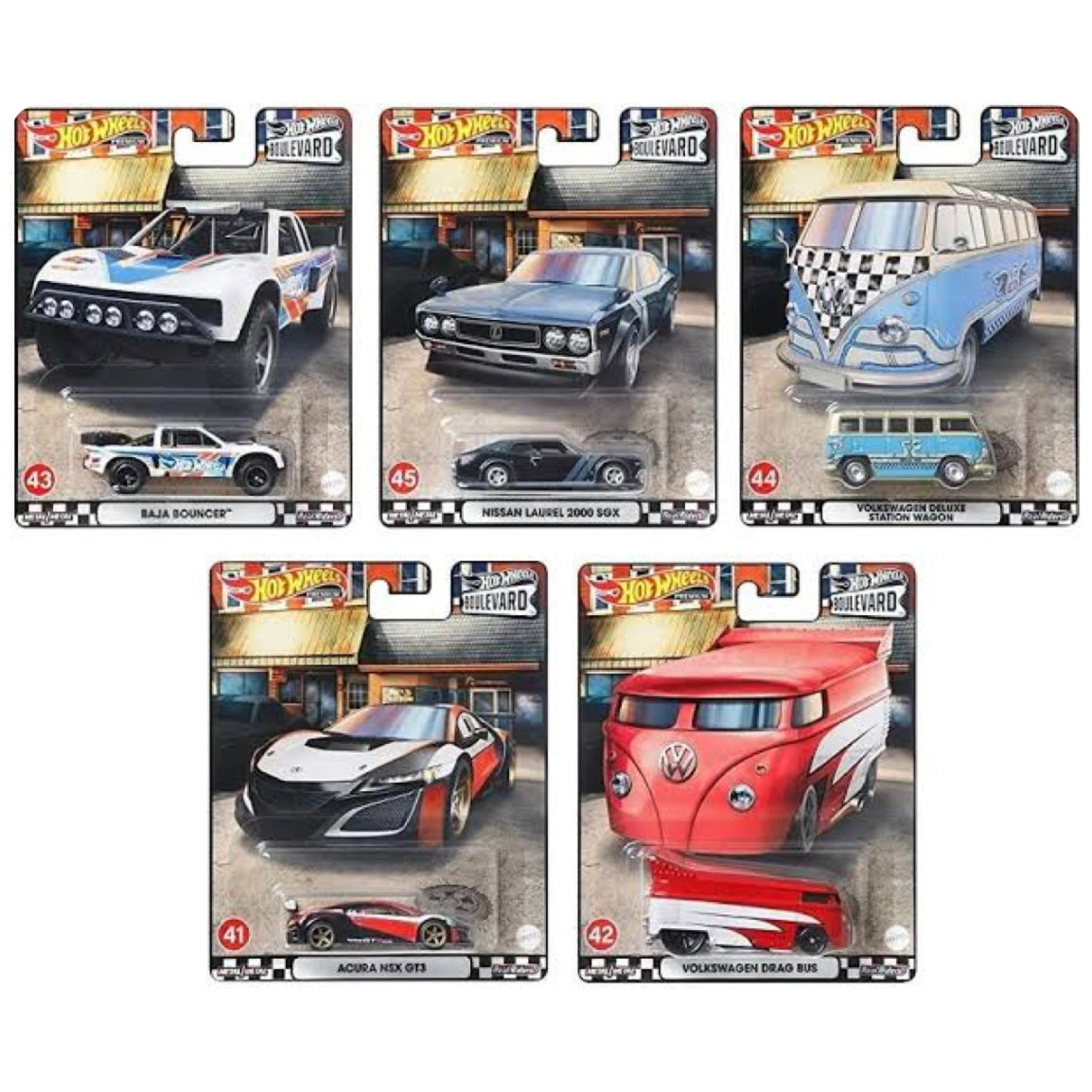Boulevard #41-45 Set Of 5 Complete Hotwheels Premium