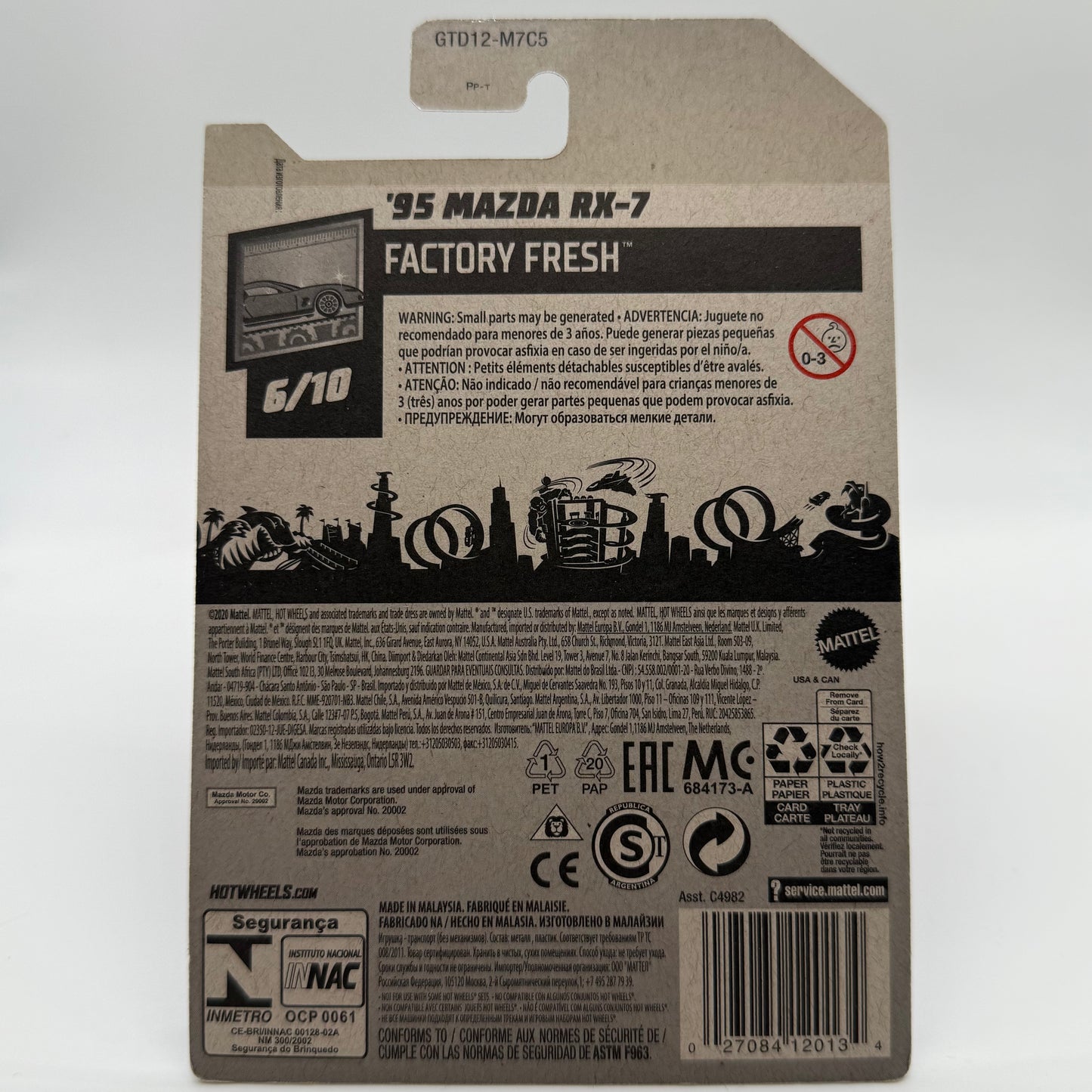 ‘95 Mazda RX-7 *STH* Super Treasure Hunt - Factory Fresh 6/10 Hotwheels Mainline 88/250