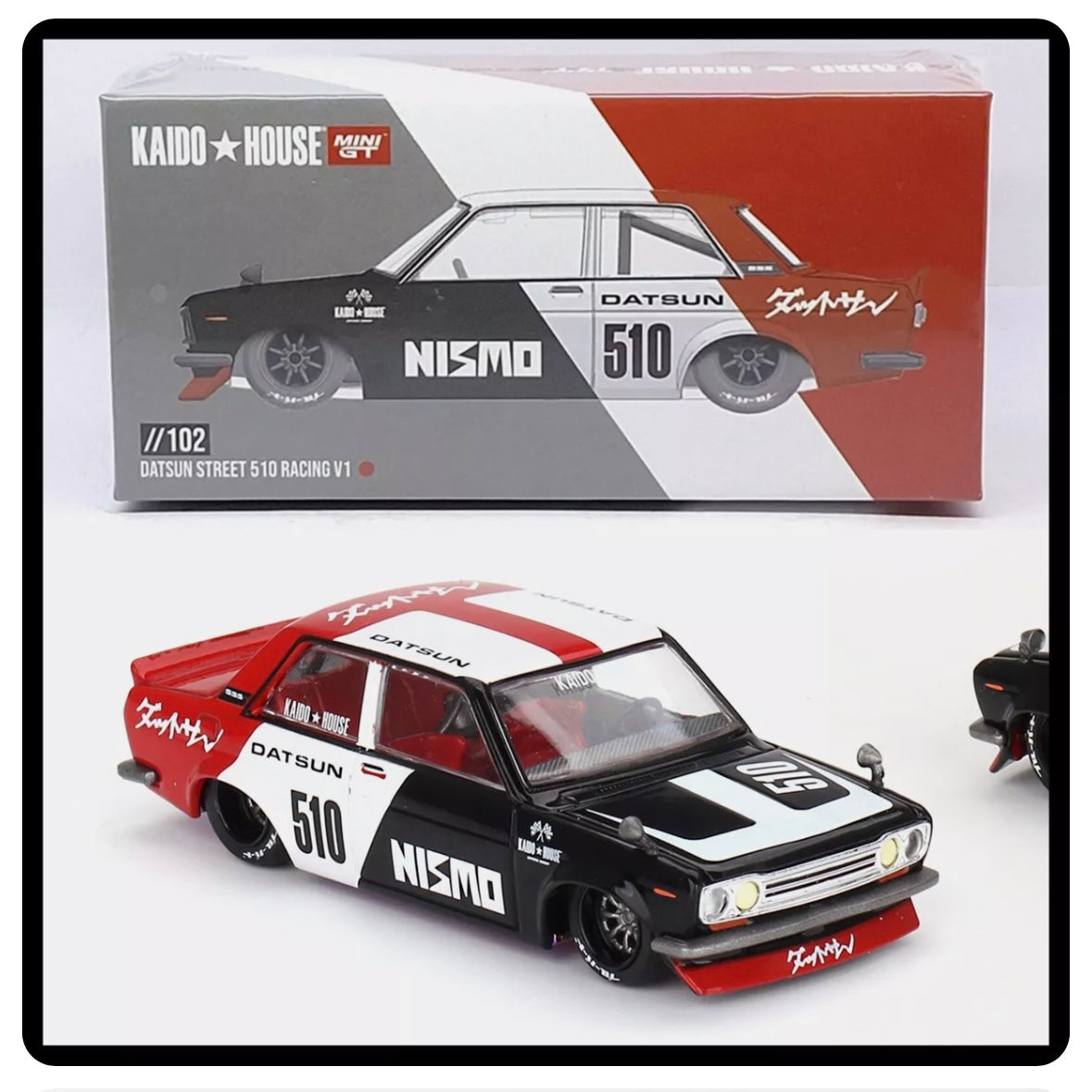 Datsun Street 510 Racing V1 'Nismo' Kaido House x Mini GT 1:64