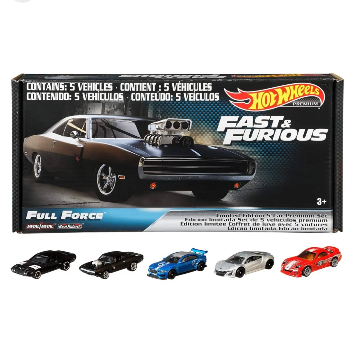 Fast & Furious FULL FORCE 5 Pack Box Set New Sealed HOTWHEELS PREMIUM Boxed Set