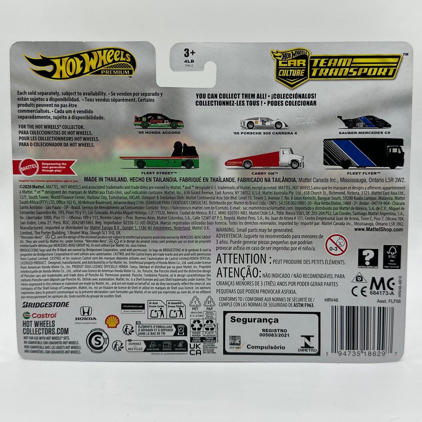 ‘96 Honda Accord #65 Team Transport Hotwheels FLEET STREET