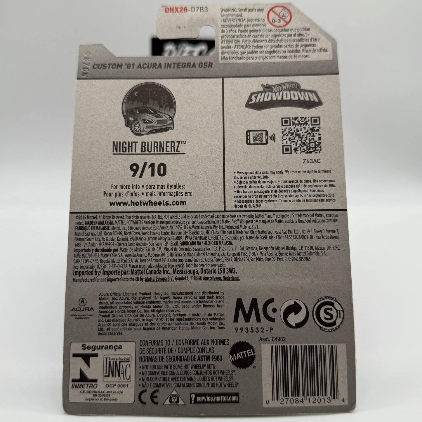 Custom ‘01 Acura Integra GSR - NightBurnerz 9/10 Hotwheels Mainline 89/250