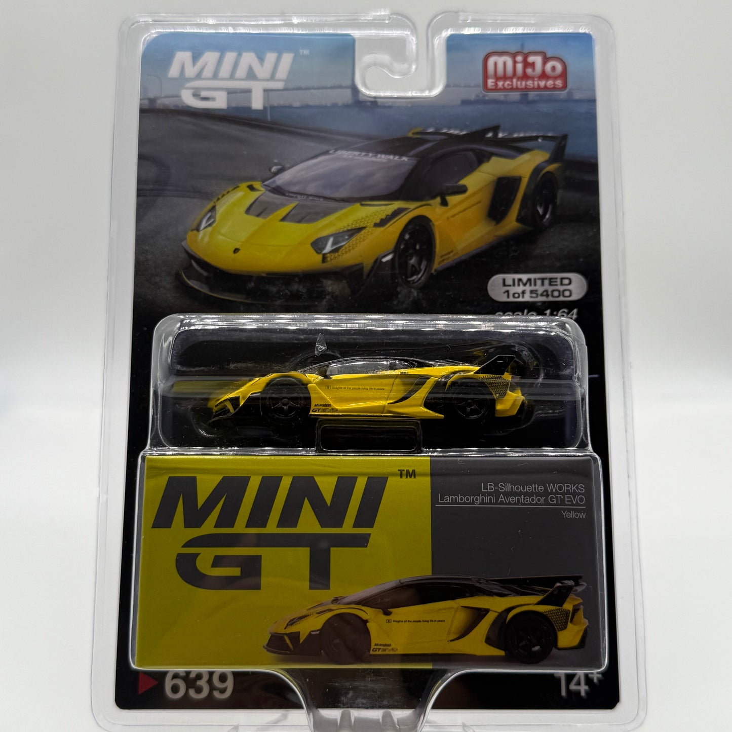 Lamborghini Aventador GT EVO LB-Silhouette Works (Yellow) MINIGT MIJO EXCLUSIVE Limited to 5400pcs