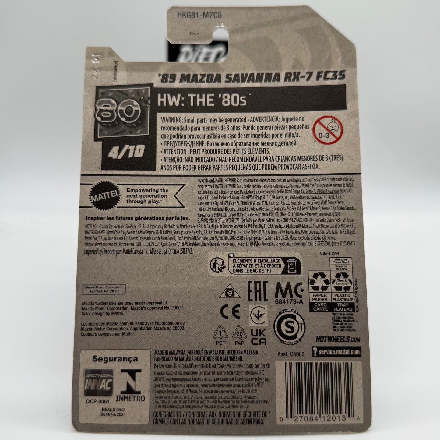 ‘89 Mazda Savanna RX7 FC35 - HW The 80s 4/10 Hotwheels Mainline 51/250