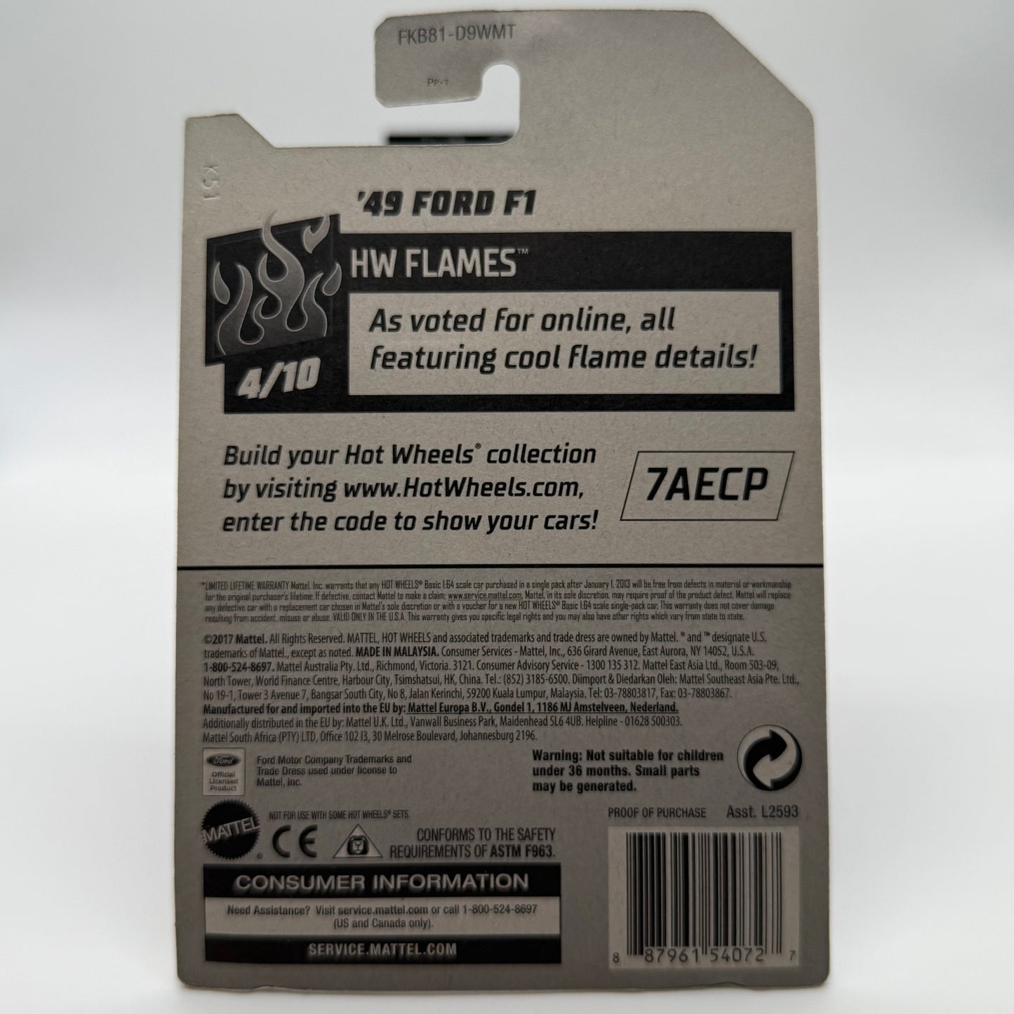 ‘49 Ford F1 ZAMAC 004 - HW Flames 4/10 Hotwheels Mainline 2018 Release