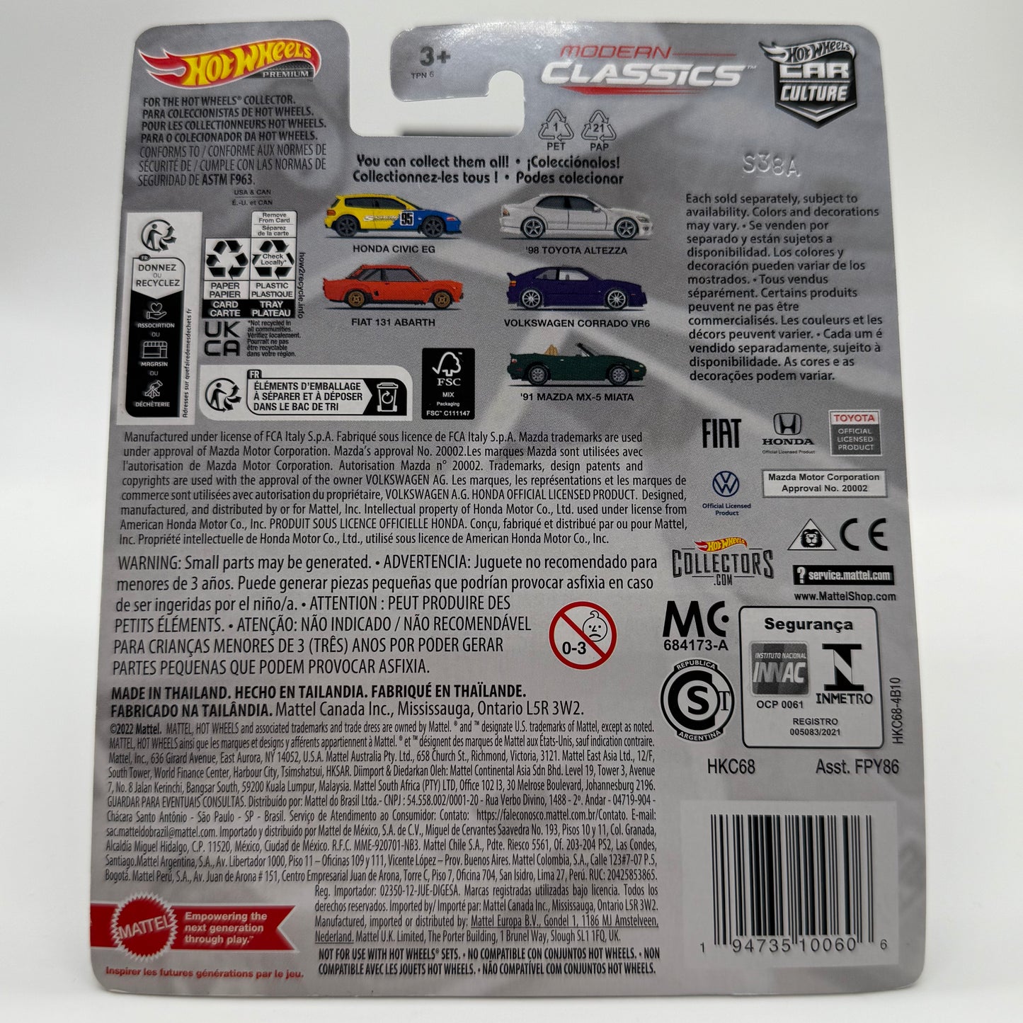 ‘91 Mazda MX5 Miata - Modern Classics 5/5 Hotwheels Premium CAR CULTURE