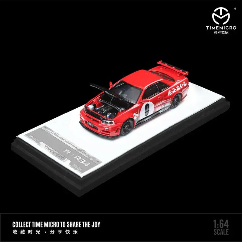 Nissan GTR34 (Red) Limited to 999 - Time Micro 1:64