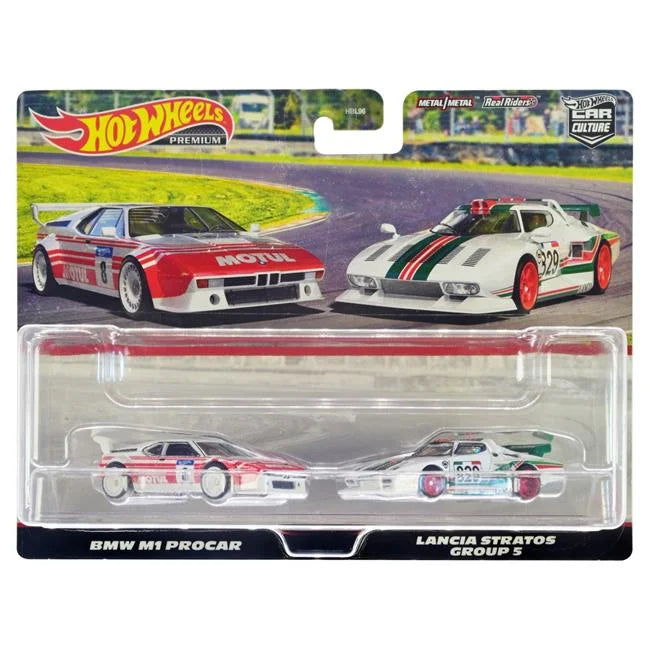 BMW M1 Procar Lancia Stratos Group 5 TWIN PACK - Hotwheels Premium Car Culture