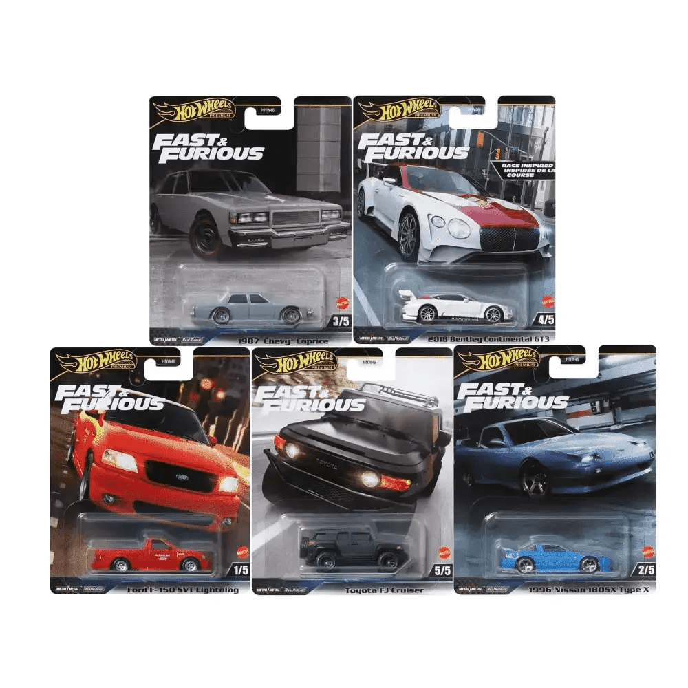 Fast & Furious 2024 Mix H Complete Set 1-5 Hotwheels Premium 1:64