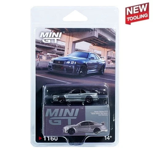 NISSAN SKYLINE GT-R (NISMO BNR34 CRS) (DARK METAL GRAY) - MINI GT 1:64