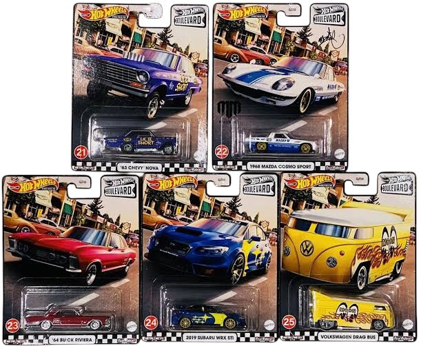 Boulevard #21-25 Set Of 5 Complete Hotwheels Premium
