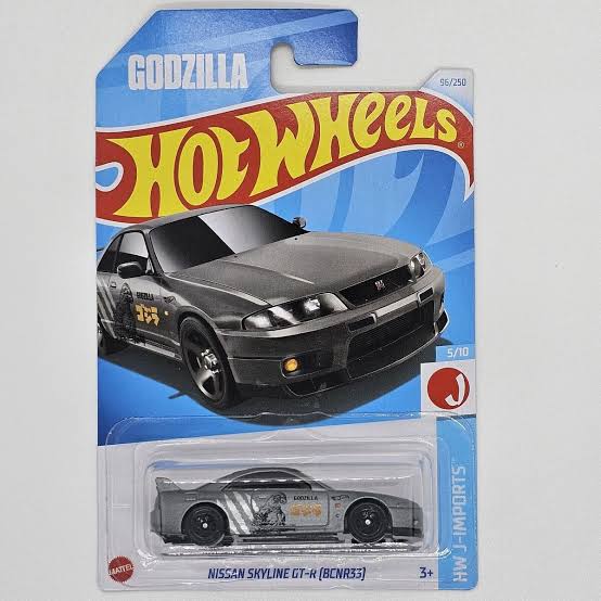 NISSAN SKYLINE GT-R BNR33 GREY GODZILLA HW J-IMPORTS - HOTWHEELS Mainline 96/250