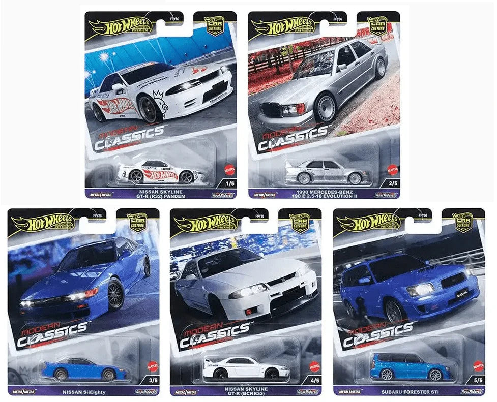 Modern Classics Complete Set 1-5 Hotwheels Premium Car Culture 2024 1:64