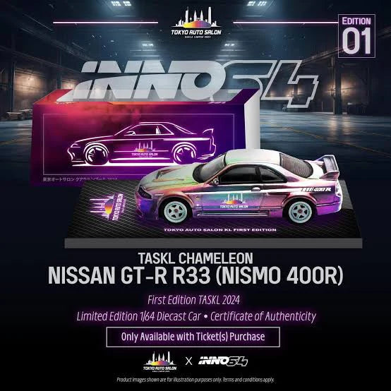 INNO64 Nissan Skyline GT-R R33 Nismo 400R Taskl Chameleon Tokyo Auto Salon LIMITED to 2000pcs
