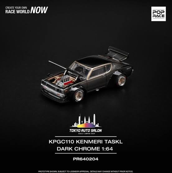 Nissan Skyline KPGC110 (KENMERI) TOKYO AUTO SALON EXCLUSIVE POP RACE 1:64 Scale