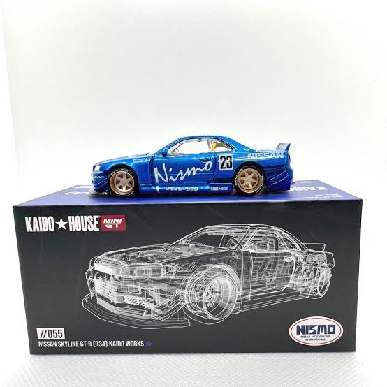 Nissan Skyline R34 GT-R Bayside Blue *CHASE* - Kaido House x MiniGT