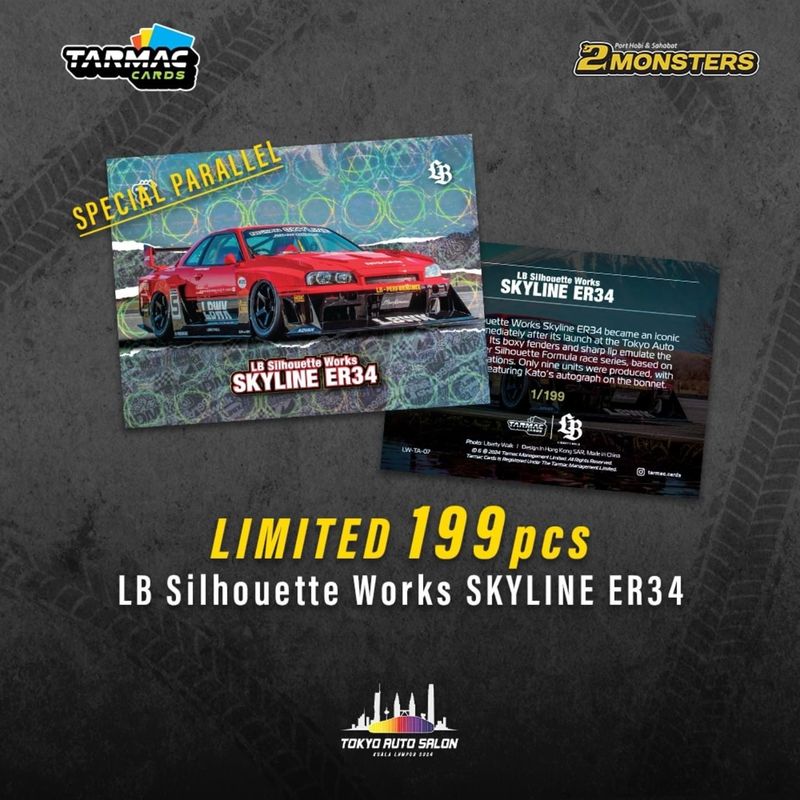 Tarmac Cards - LB Liberty Walk Collection Vol.1 - Special Parallel, LW-TA-07 Skyline ER34 (Drift/199) - Malaysia Special Edition