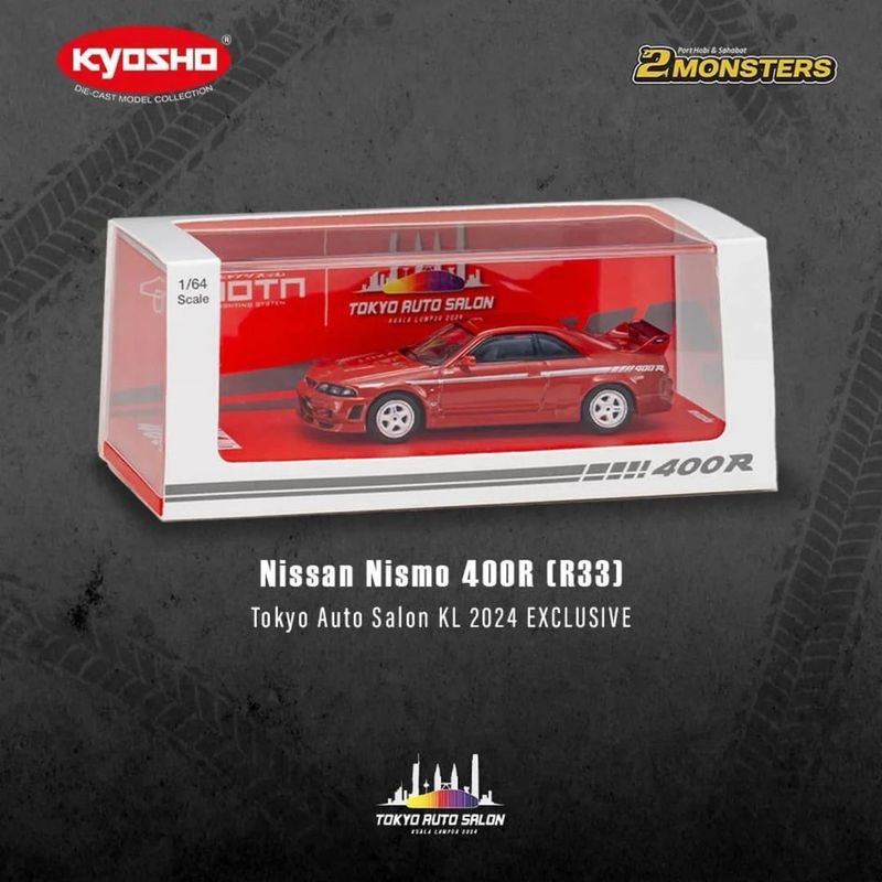 2024 TAS Tokyo Autosalon KL Kyosho Nissan Nismo 400R (R33) Red Exclusive (Light Feature) + Exclusive Pin