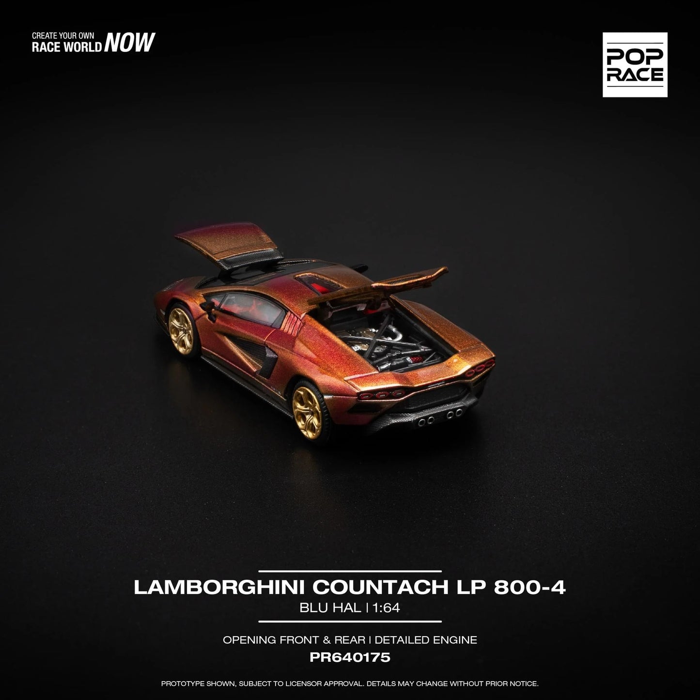 LAMBORGHINI COUNTACH LP 800-4 - BLU HAL PR640175 POP RACE 1/64
