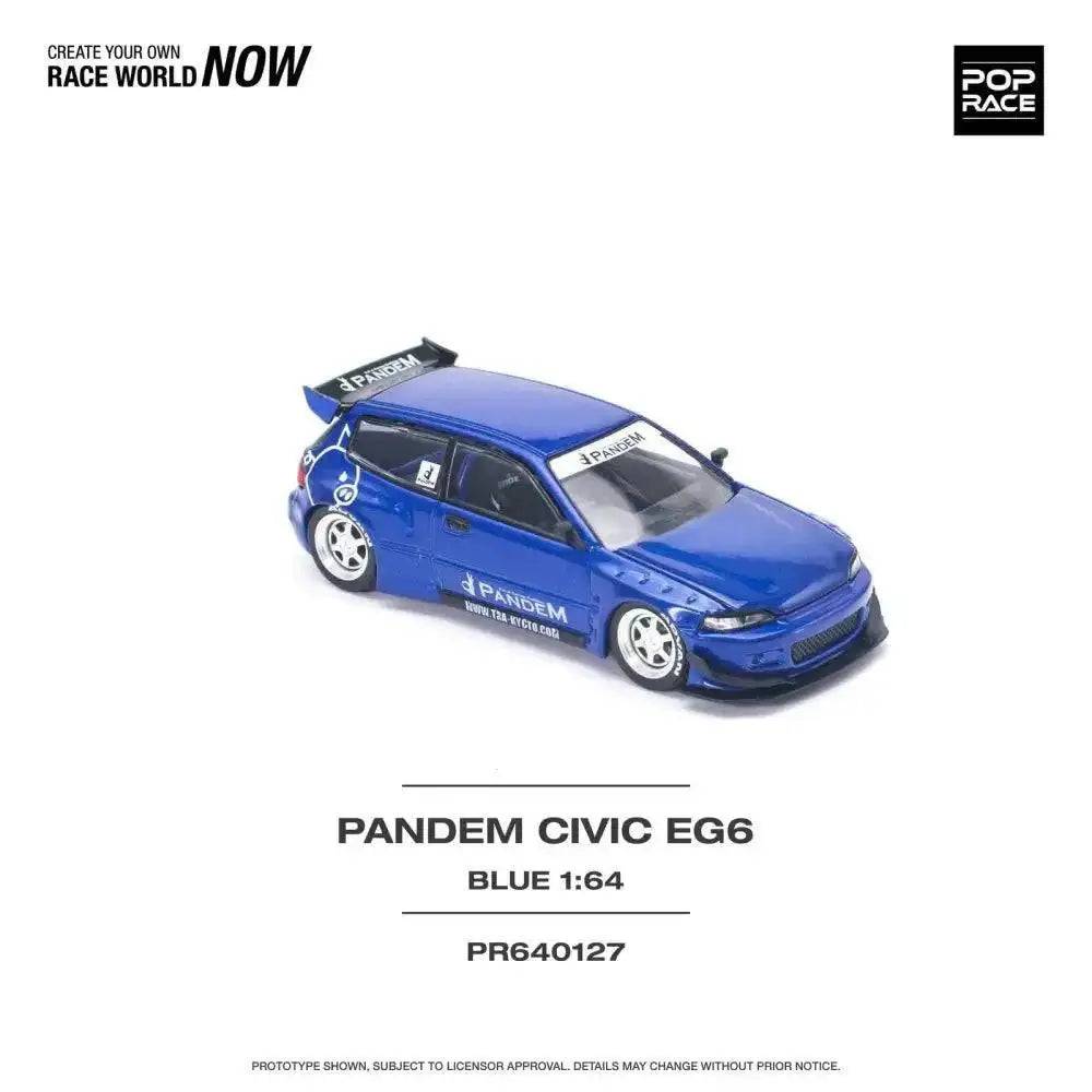 Pandem Honda Civic EG6 v1.5 METALLIC BLUE - Pop Race 1:64