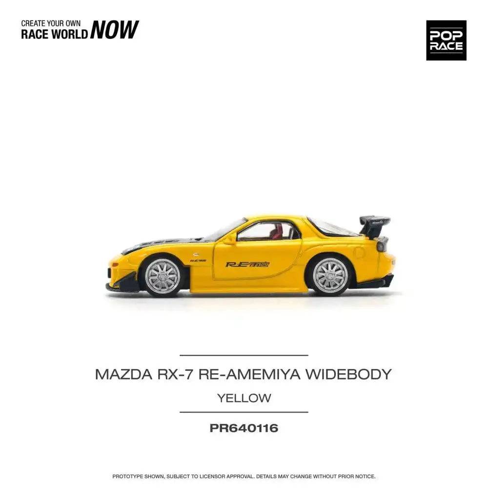 Mazda RX-7 (FD3S) RE-AMEMIYA Widebody Yellow - Pop Race 1:64