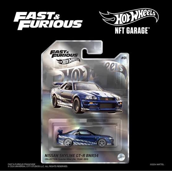 Fast N Furious Hot Wheels NFTGarage NISSAN SKYLINE R34 1:64