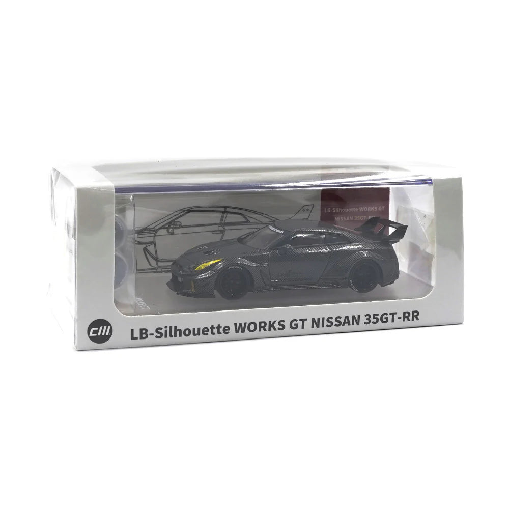 NISSAN R35 LBWK GT35RR SUPER SILHOUETTE (CARBON FIBRE BLACK) CM-MODEL 1:64