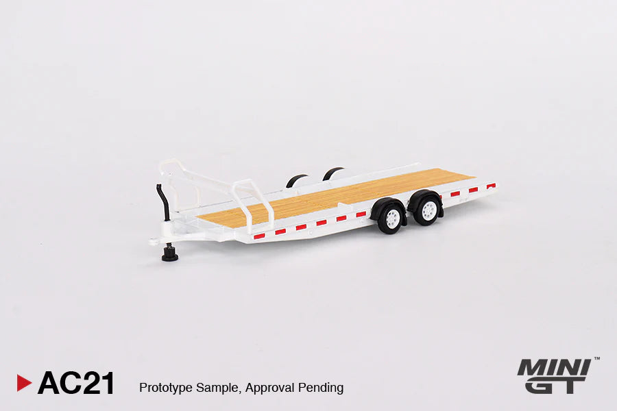 CAR HAULER TRAILER TYPE (WHITE) MINI GT MGTAC21 1:64