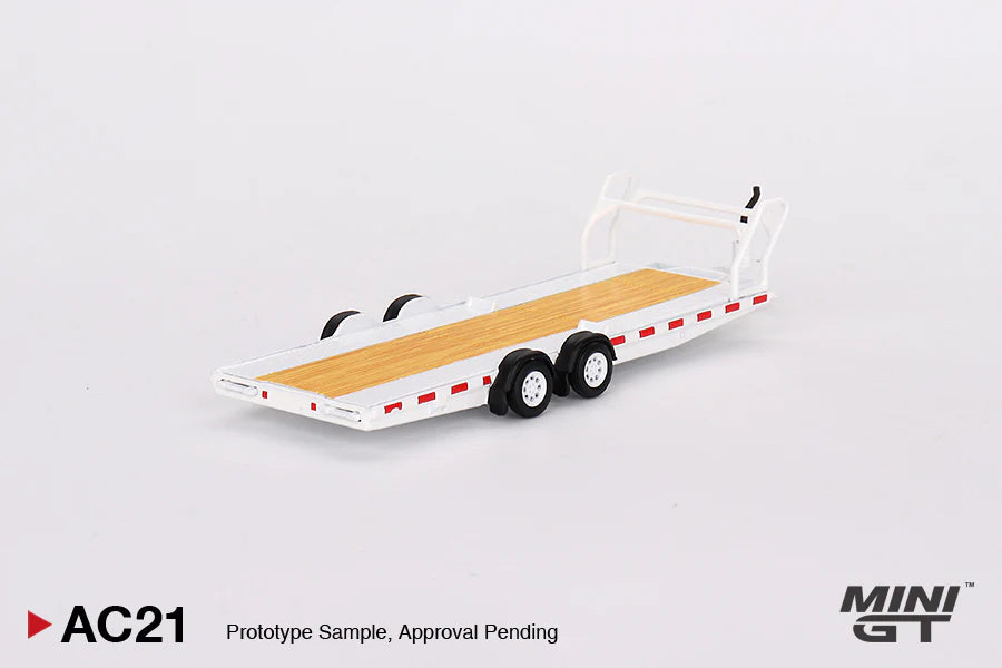 CAR HAULER TRAILER TYPE (WHITE) MINI GT MGTAC21 1:64