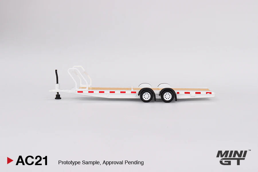 CAR HAULER TRAILER TYPE (WHITE) MINI GT MGTAC21 1:64