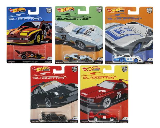 Silhouette set of 5 - Hotwheels Car Culture *Card Condition has Flaws*