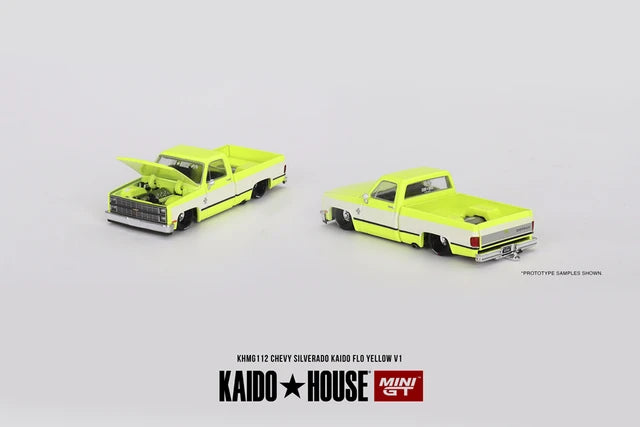 Chevrolet Silverado KAIDO (Flo Yellow) V1 KHMG112 Kaido House x MINIGT