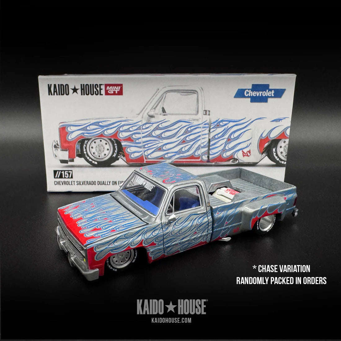 Kaido GT Chevrolet Silverado Dually On Fire V2 - Kaido House x MiniGT