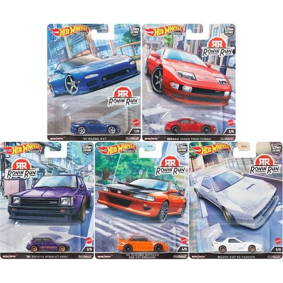 Ronin Run Complete (Set of 5) Hotwheels Premium Car Culture *Stickers on back*