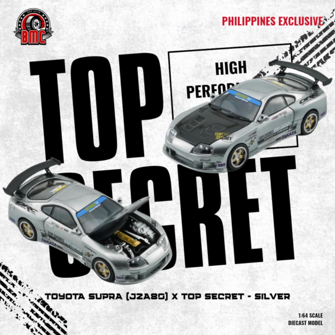 (IN-STOCK) 2025 BMC x Philippines Exclusive Top Secret Toyota Supra JZA80 *Only 1008pcs made*