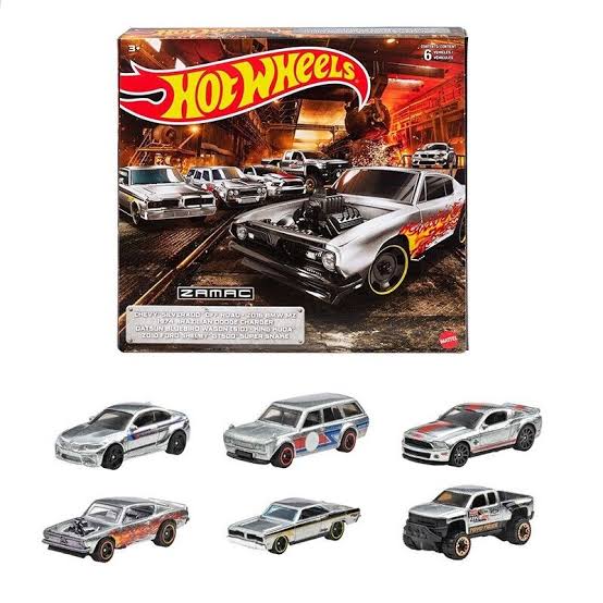 ZAMAC 6 Car Box Set Datsun 510 BMW M2 Silverado Shelby 2022 Hot Wheels Boxed Set