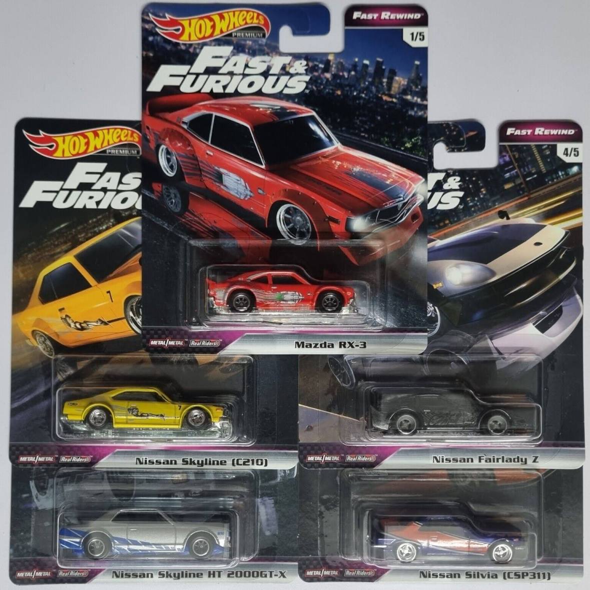 FAST & FURIOUS FAST REWIND HOTWHEELS Premium Boxed Set *NEW & SEALED*
