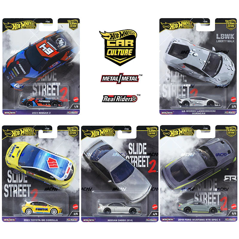 Slide Street 2 - Complete Set of 5 Hotwheels Premium Car Culture 2024