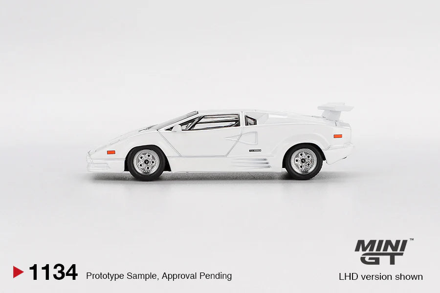 Lamborghini Countach 25th Anniversary White - Mini GT 1:64 MGT01134