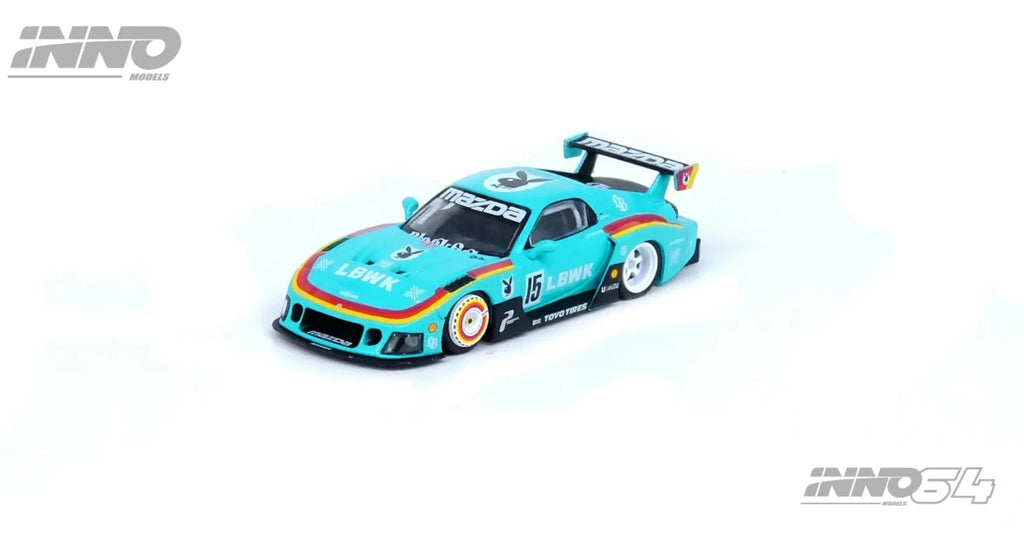 MAZDA RX7 (FD3S) LB-SUPER SILHOUETTE #15 TEAL BLUE BEIJING - INNO64 1:64 LBWK