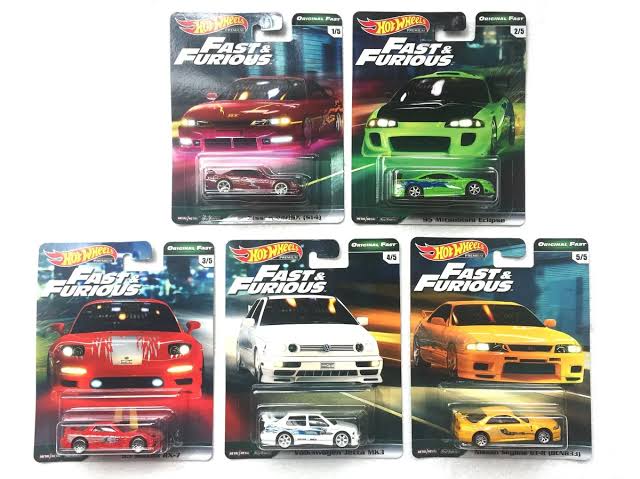 Fast & Furious Original Fast Set Hotwheels Premium Complete