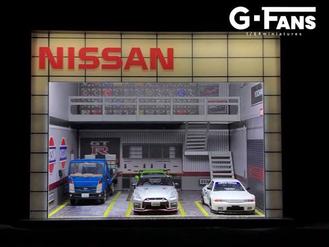 NISSAN Garage Diorama Display with LED Lights G-FANS