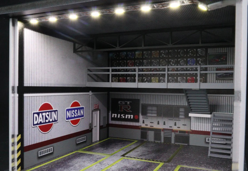 NISSAN Garage Diorama Display with LED Lights G-FANS