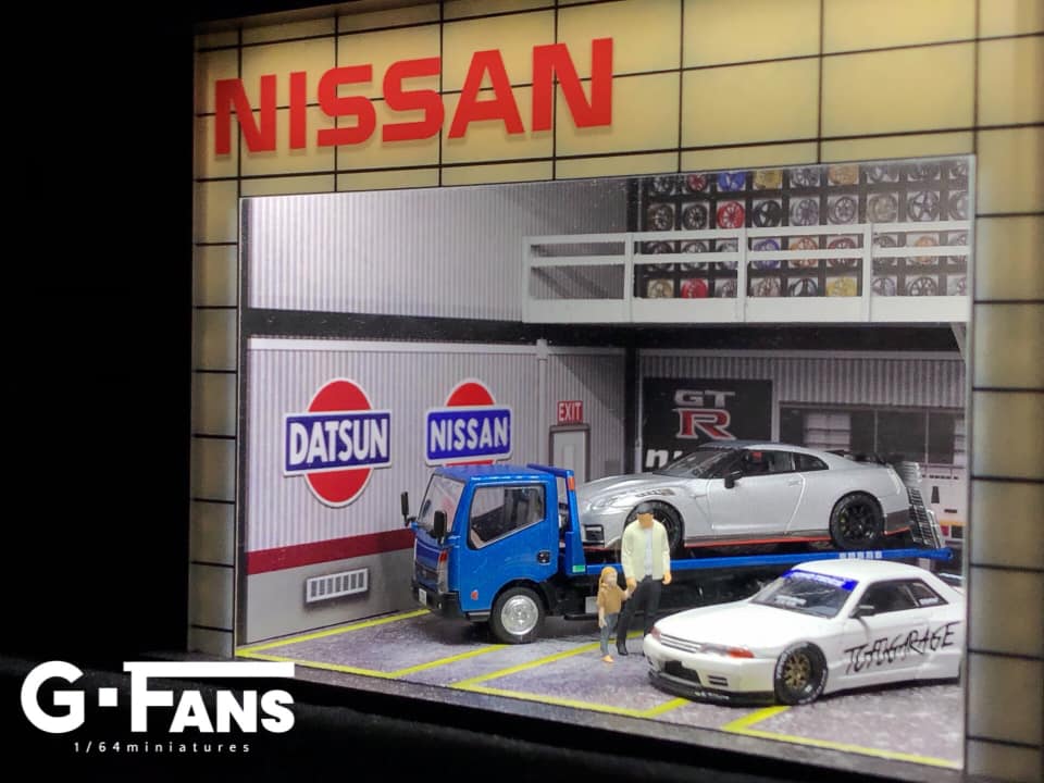 NISSAN Garage Diorama Display with LED Lights G-FANS