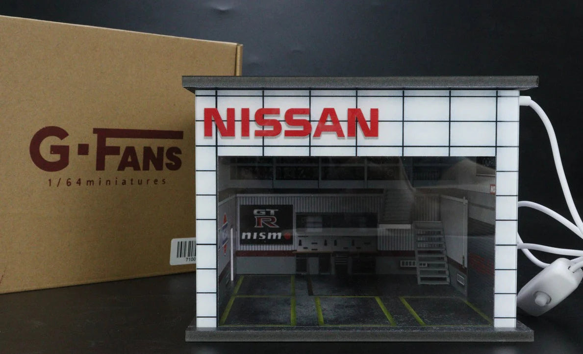 NISSAN Garage Diorama Display with LED Lights G-FANS