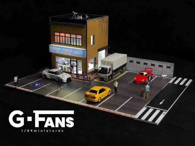 Diecast Shop Model Diorama with LED Lights GFANS 1:64 Scale