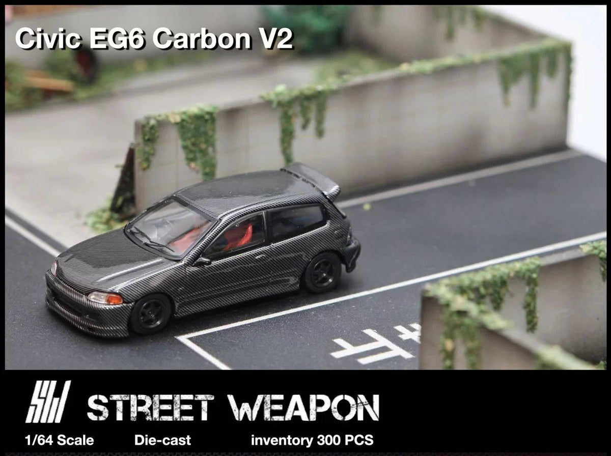Honda Civic EG6 Full Carbon V2 - *Limited to 300pcs* Street Weapon 1/64
