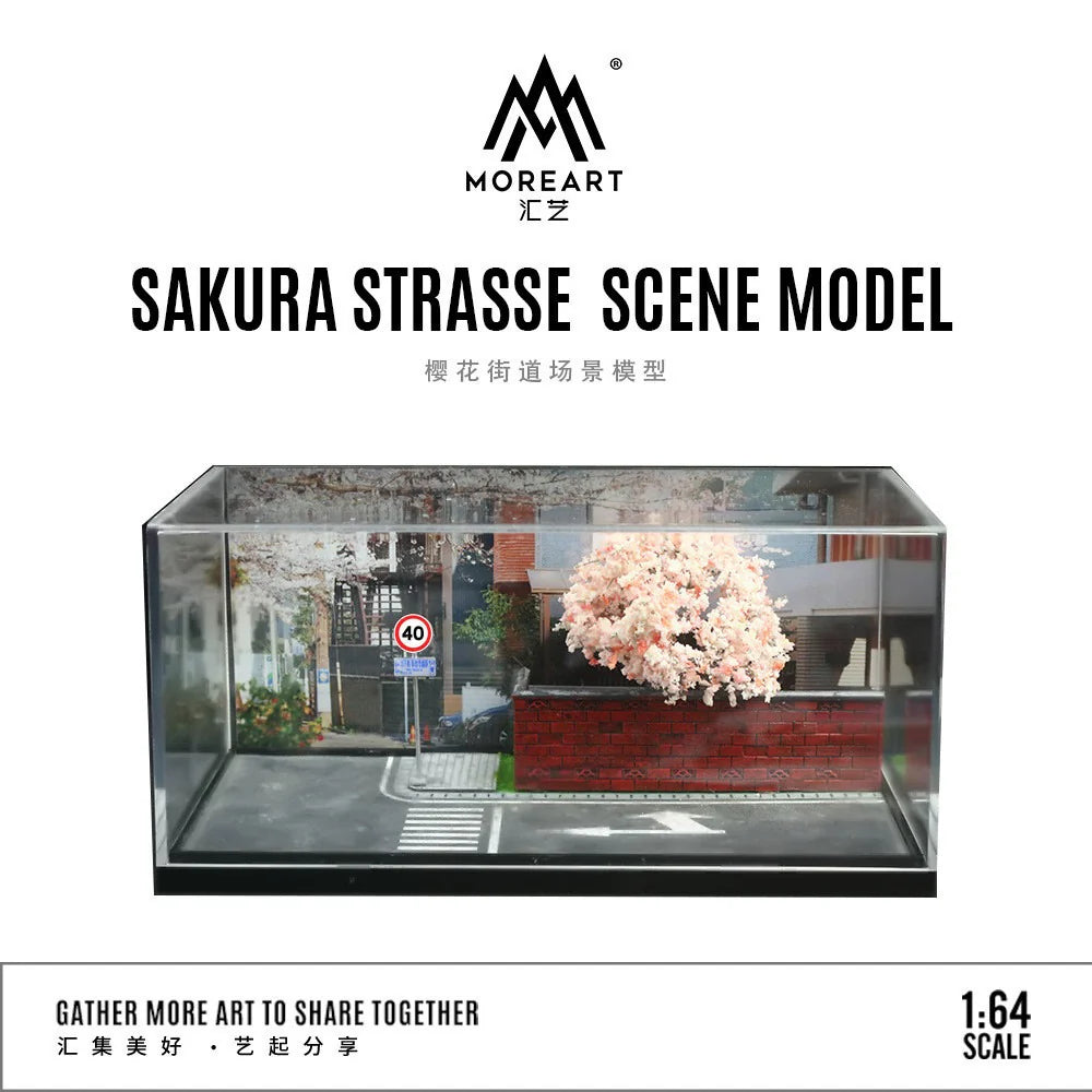 Sakura Strasse Scene Car Model Diecasts Parking Lot Diorama Car Street - MoreArt 1:64