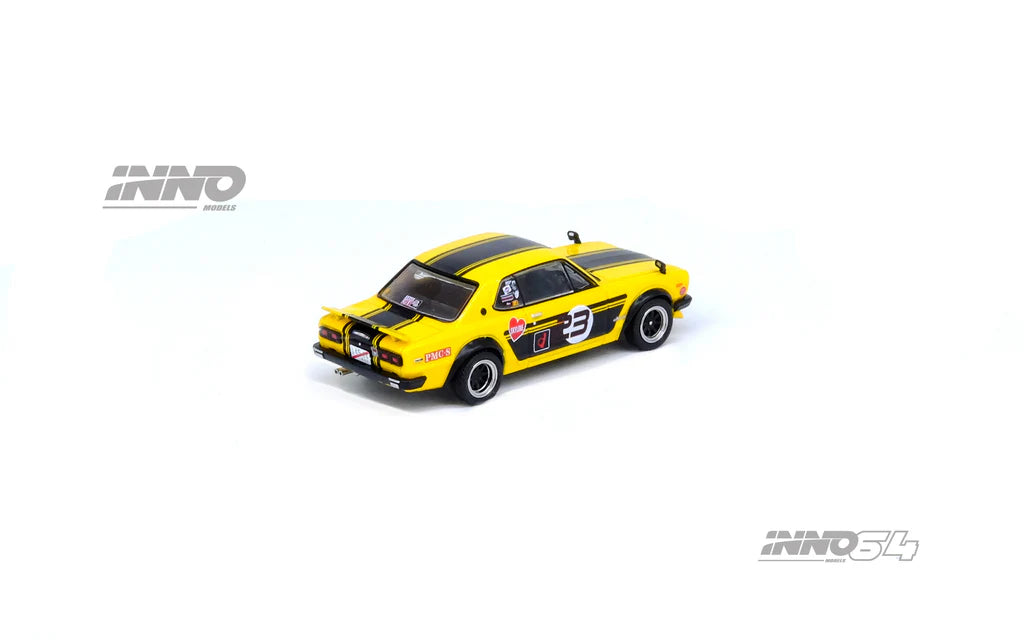 NISSAN SKYLINE 2000 GT-R (KPGC10) #23 YELLOW/BLACK INNO64 OUTLAW