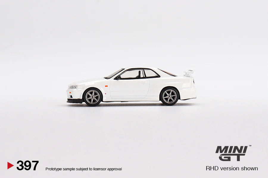 NISSAN SKYLINE GT-R (R34) V-SPEC N1 (WHITE) MINIGT 1:64